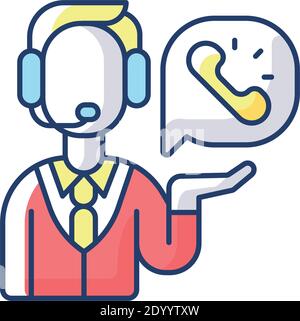 Telemarketing RGB color icon Stock Vector