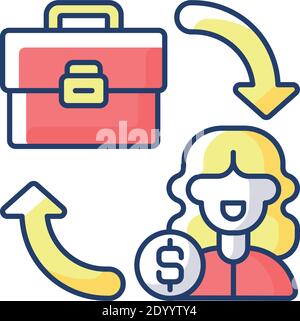 B2C marketing RGB color icon Stock Vector