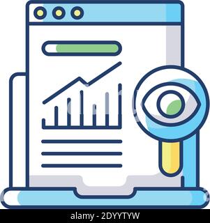 Search marketing RGB color icon Stock Vector