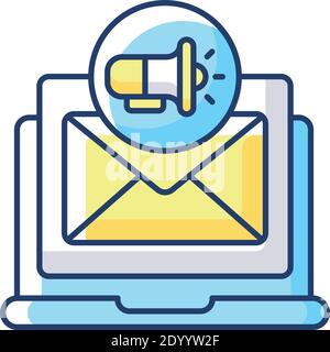 Direct marketing RGB color icon Stock Vector
