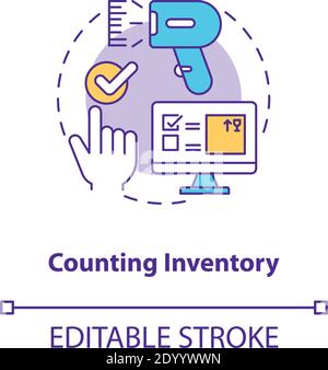 Counting inventory concept icon Stock Vector