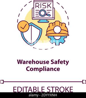 Warehouse safety compliance concept icon Stock Vector