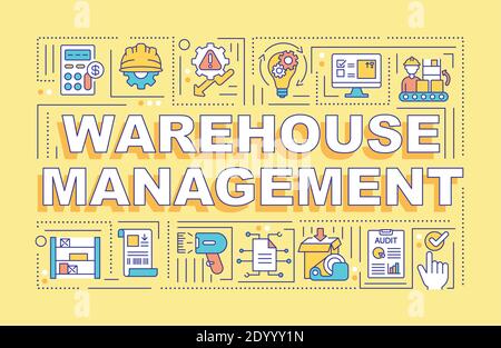 Warehouse management word concepts banner. Stock Vector