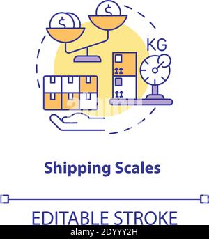 Shipping scales concept icon Stock Vector