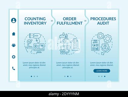 Warehouse procedures audit onboarding vector template Stock Vector
