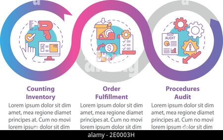 Storehouse procedures audit vector infographic template Stock Vector