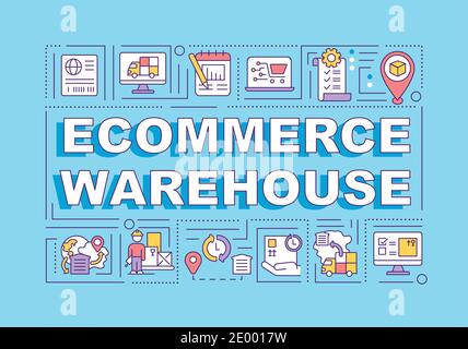 Ecommerce warehouse word concepts banner Stock Vector