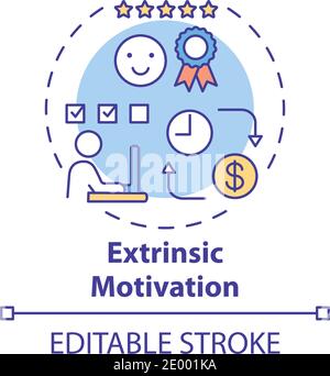 Extrinsic motivation concept icon Stock Vector