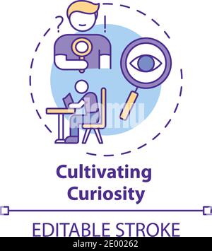 Cultivating curiosity concept icon Stock Vector