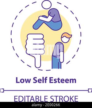 Low self esteem concept icon Stock Vector