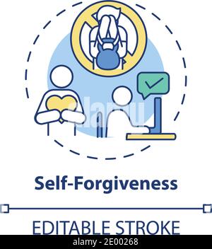 Self-forgiveness concept icon Stock Vector