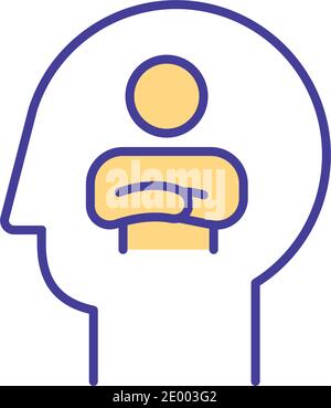 Self sabotage RGB color icon Stock Vector