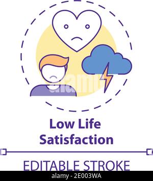 Low life satisfaction concept icon Stock Vector