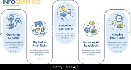 Beating procrastination vector infographic template Stock Vector