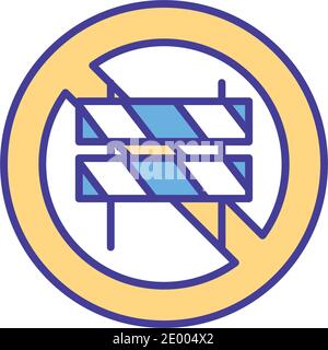 Stop procrastination RGB color icon Stock Vector
