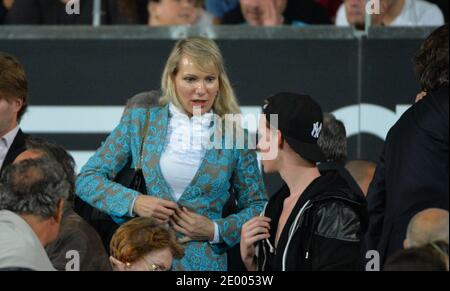 Margarita Louis-Dreyfus, Olympique de Marseille owner with her son Kyril during the French First League soccer match, Olympique de Marseille Vs Paris Saint-Germain at Veledrome stadium in Marseille, France on October 5, 2013. PSG'S WON 2-1. Photo by Christian Liewig/ABACAPRESS.COM Stock Photo