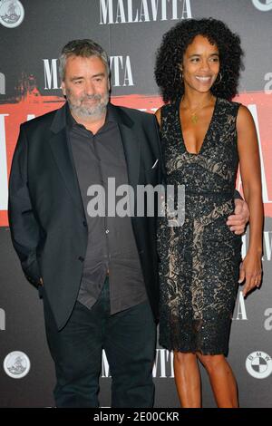 Luc Besson and wife Virginie Silla attending the premiere of Malavita at Europacorp Cinema in Roissy en France, near Paris, France on October 16, 2013. Photo by Nicolas Briquet/ABACAPRESS.COM Stock Photo