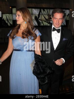 Pregnant Princess Madeleine of Sweden with her husband Christopher O'Neill arrive at The Royal Gala Dinner Green Summit in New York, NY on October 23, 2013. Photo by Charles Guerin/ABACAPRESS.COM Stock Photo
