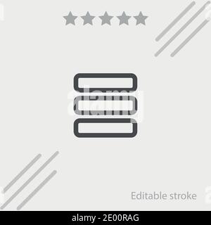 menu three outlined bars vector icon modern simple vector illustration Stock Vector
