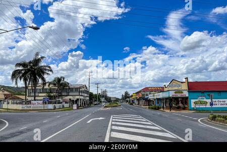 View of the main street of Esk, town established in 1872 and located north-west of Brisbane in the Somerset Region, Queensland, Australia Stock Photo