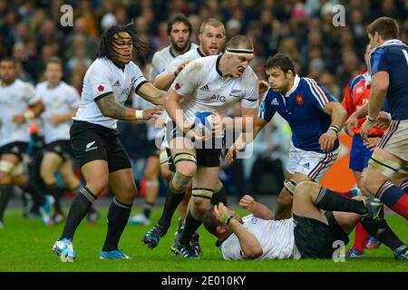 New-Zealand's Brodie Retallick during a International Rugby Test Match, France Vs New Zealand All Blacks at Stade de France in Saint-Denis suburb of Paris, France, on November 9th, 2013. New-Zealand won 26-19. Photo by Henri Szwarc/ABACAPRESS.COM Stock Photo