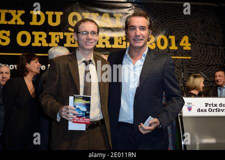 Herve Jourdain and Jean Dujardin attending a ceremony awarding the 67th Quai des Orfevres literary Price in Paris, France on November 12, 2013. Photo by Nicolas Briquet/ABACAPRESS.COM Stock Photo