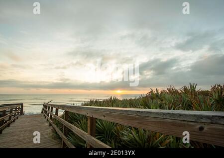 Boardwalk at Cape Canaveral National Seashore in Florida Stock Photo