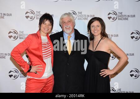 Liz Marshall, Captain Paul Watson and Jo-Anne McArthur arrive for 'The Ghosts In Our Machine' Premiere held at Laemmle's Music Hall in Beverly Hills, Los Angeles, CA, USA on November 15, 2013. Photo by Tonya Wise/ABACAPRESS.COM Stock Photo