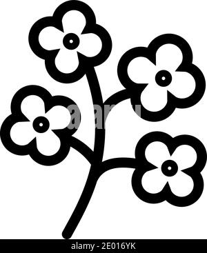 canola rapeseed plant outline icon Stock Vector