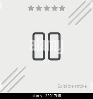 pause multimedia outlined button vector icon modern simple vector illustration Stock Vector