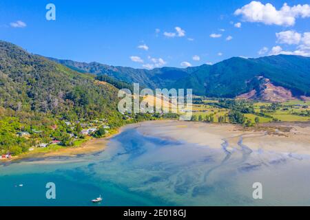 Okiwa bay at Queen Charlotte sound at South Island of New Zeland Stock Photo