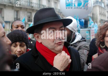 Jean-Luc Melenchon takes part in a march against racism in Paris, France, on November 30, 2013, to commemorate the 30th anniversary of the March for Equality and Against Racism (Marche pour l’egalité et contre le racisme in French), also known as 'Marche des Beurs', an anti-racist march that took place in 1983. Photo by Alain Apaydin/ABACAPRESS.COM Stock Photo