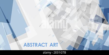 Art abstraction. Abstract blue and gray background with chaotic geometry. Vector graphics Stock Vector