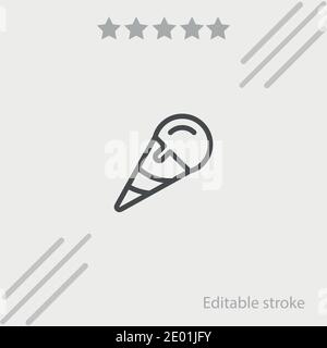 inclined ice cream cone vector icon modern simple vector illustration Stock Vector