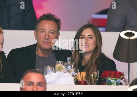 Bruce Springsteen and his daughter Jessica Rae Springsteen on Day Four of the 2013 Gucci Paris Masters part of the Indoor Grand Slam Masters tour, in Villepinte, near Paris, France on December 8, 2013. Photo by Laurent Zabulon/ABACAPRESS.COM Stock Photo