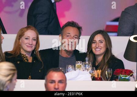 Bruce Springsteen and his wife Patti Scialfa and his daughter Jessica Rae Springsteen on Day Four of the 2013 Gucci Paris Masters part of the Indoor Grand Slam Masters tour, in Villepinte, near Paris, France on December 8, 2013. Photo by Laurent Zabulon/ABACAPRESS.COM Stock Photo