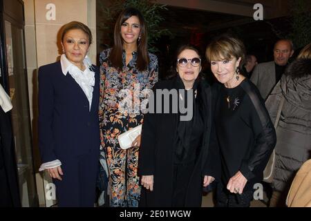 Farah Pahlavi, Ivian Sarkos, Anouk Aimee and Yaguel Didier attending the 'Coffret Divinatoire by Yaguel Didier' Book Launch Party at Elie Bleu Shop in Paris, France, on December 13, 2013. Photo by Laurent Zabulon/ABACAPRESS.COM Stock Photo