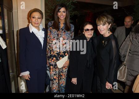 Farah Pahlavi, Ivian Sarkos, Anouk Aimee and Yaguel Didier attending the 'Coffret Divinatoire by Yaguel Didier' Book Launch Party at Elie Bleu Shop in Paris, France, on December 13, 2013. Photo by Laurent Zabulon/ABACAPRESS.COM Stock Photo