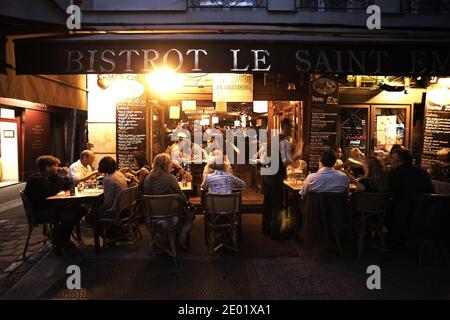 FRANCE / IIe-de-France/Paris/ Bistrot in Latin Quarter at night Stock Photo