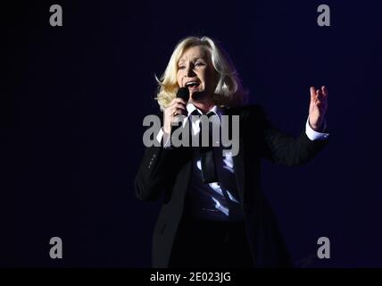 French singer s Michele Torr performs during the concert during