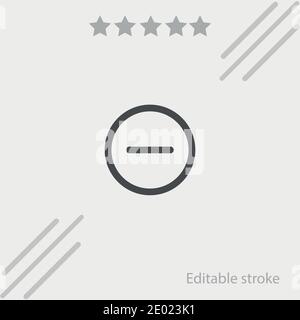 minus circular button outline vector icon modern simple vector illustration Stock Vector