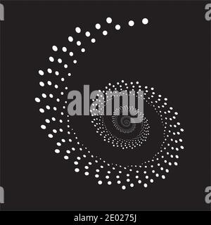 An abstract black and white dot swirl pattern. Stock Vector