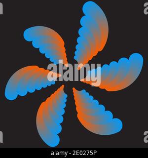 An abstract psychedelic swirl shape background image. Stock Vector