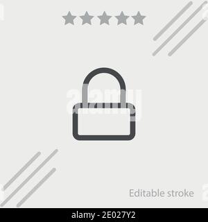 locked rectangular outlined security padlock vector icon modern simple vector illustration Stock Vector