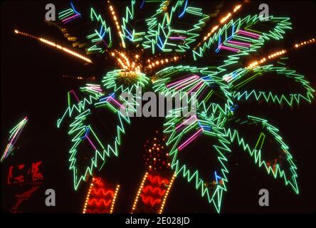 Neon palm tree at the Dunes Hotel and Casino in LasVegas, Nevada Stock Photo