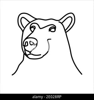 Animal bear icon design. Vector, clip art, illustration, line icon design. Stock Vector