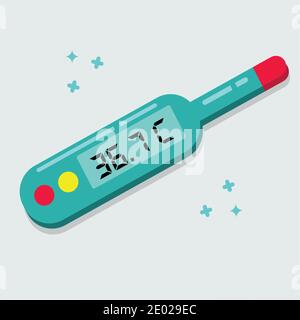 digital thermometer vector illustration in flat style Stock Vector