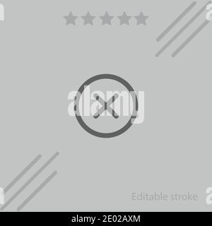 close cross in circular outlined interface button vector icon modern simple vector illustration Stock Vector