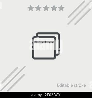 windows squares button outline vector icon modern simple vector illustration Stock Vector
