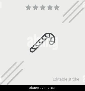 inclined candy cane vector icon modern simple vector illustration Stock Vector